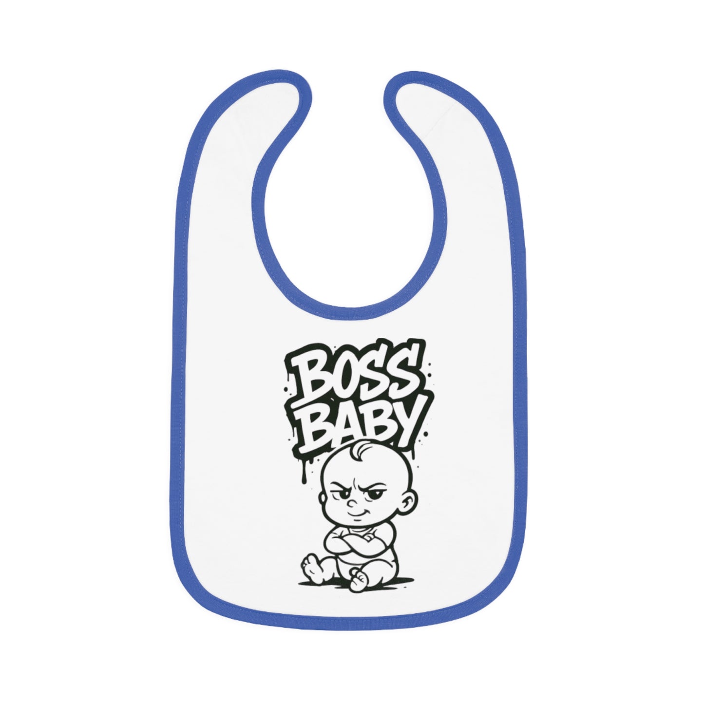Funny Boss Baby Bib - Contrast Trim Baby Bib for Stylish Infants