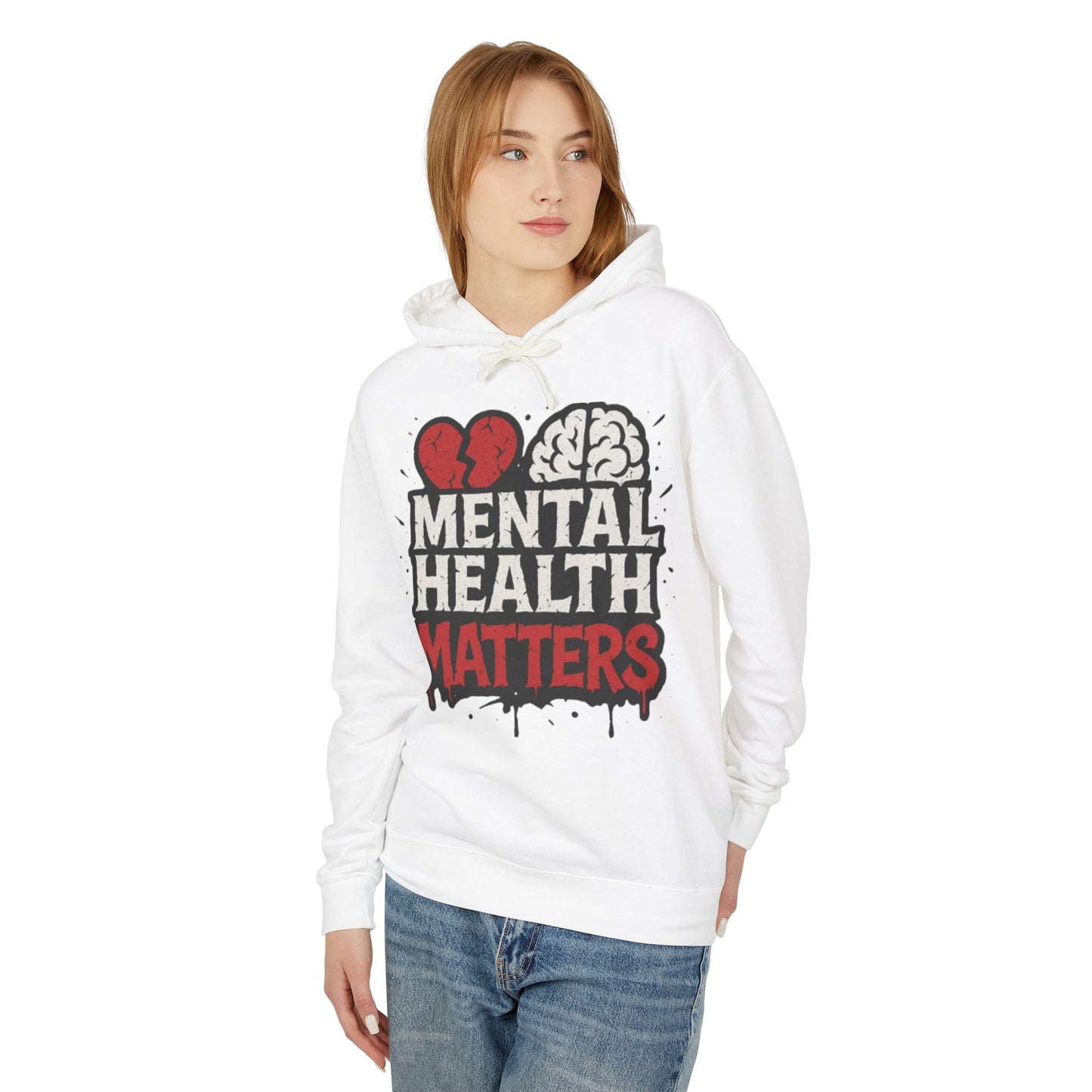 Mental Health Awareness Hoodie - Unisex Lightweight Sweatshirt with Inspirational Quotes