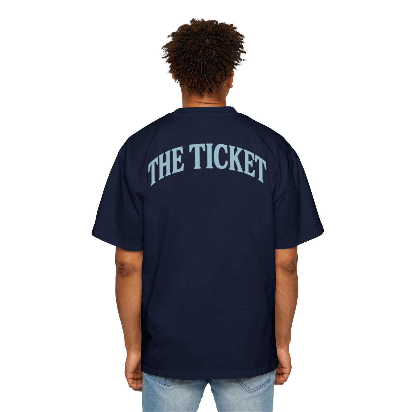 The Ticket Men's Heavy Oversized Tee - Admit One Design, Casual Streetwear, Perfect for Concerts, Event Tickets, Gift for Him
