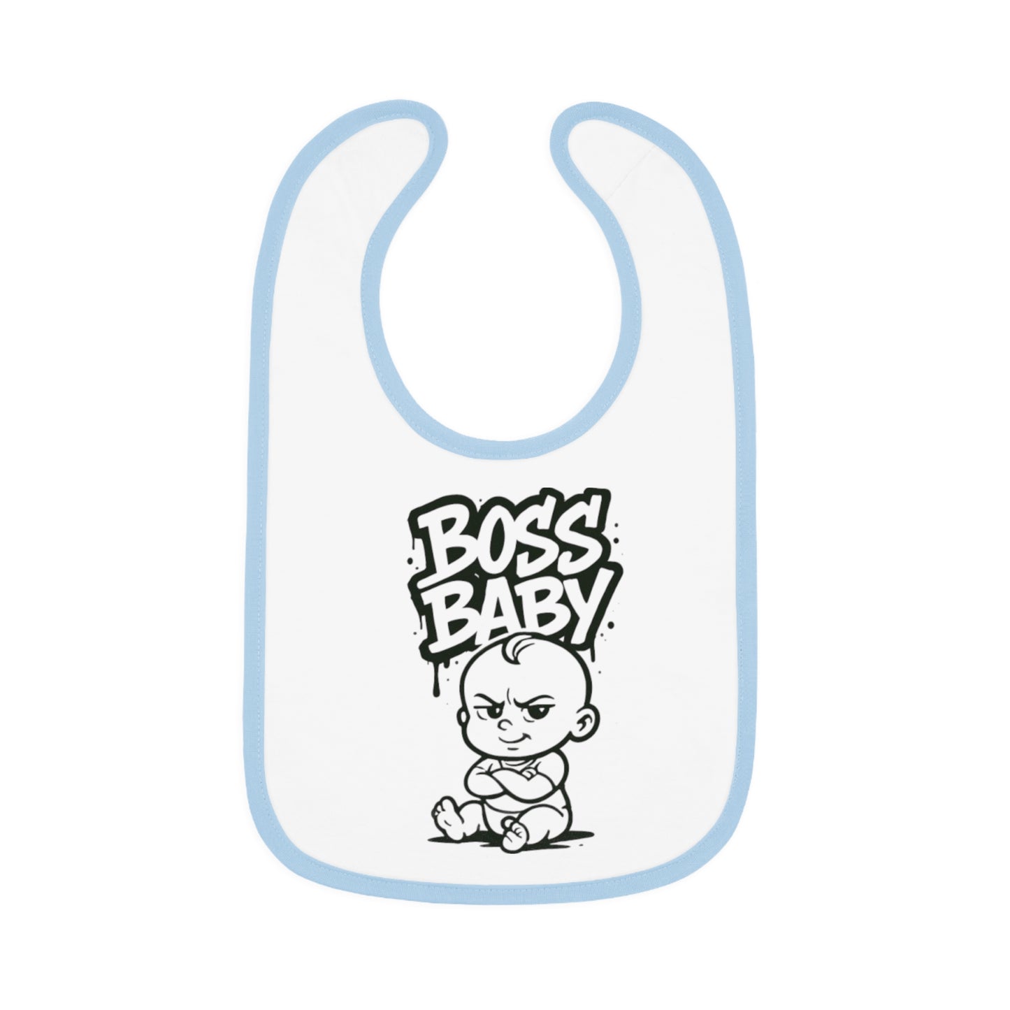 Funny Boss Baby Bib - Contrast Trim Baby Bib for Stylish Infants