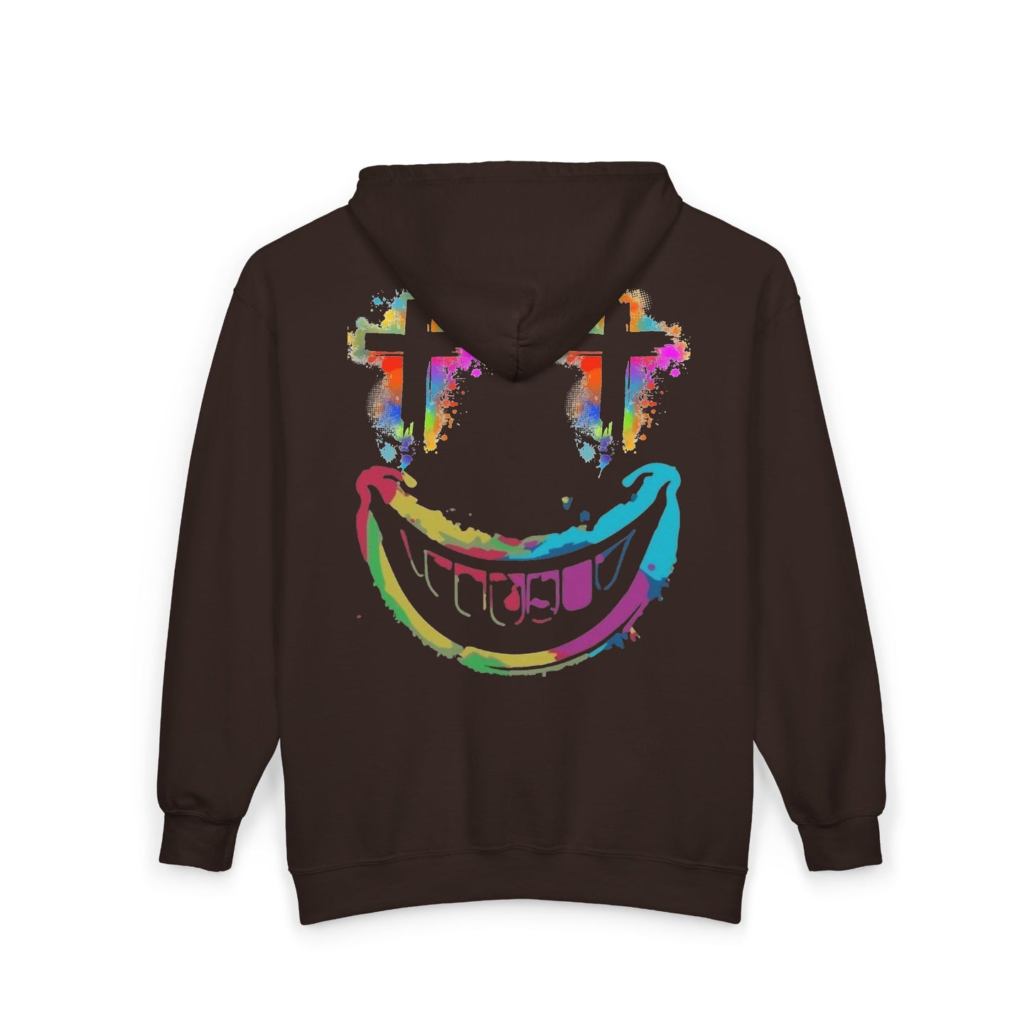 Jt Apparel "Average Is Dead, Made To Stand Out" Multi Color Cross Eyes Emoji Design Zip Up