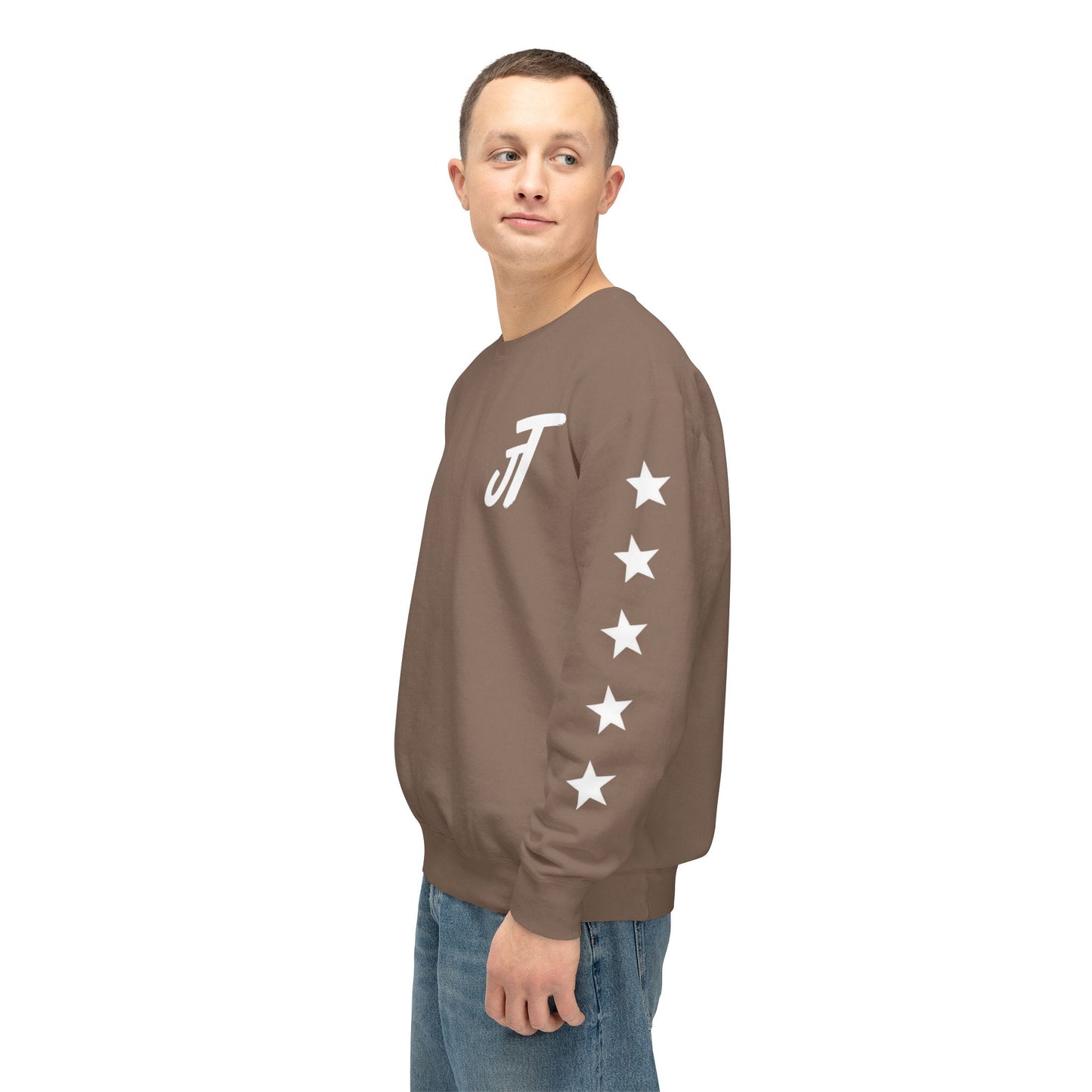 Jt Apparel Star Sleeve Design Crewneck (Black, Light Grey, Dark Grey, Brown)