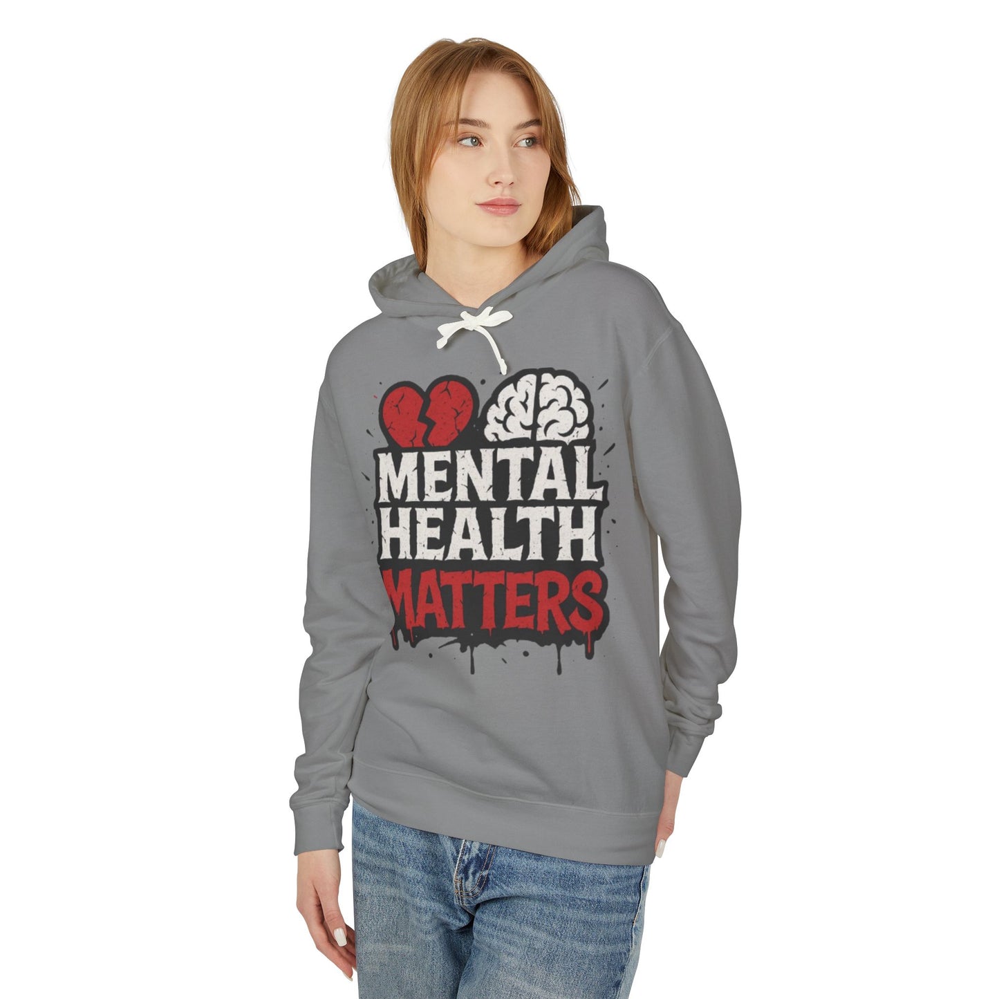 Mental Health Awareness Hoodie - Unisex Lightweight Sweatshirt with Inspirational Quotes