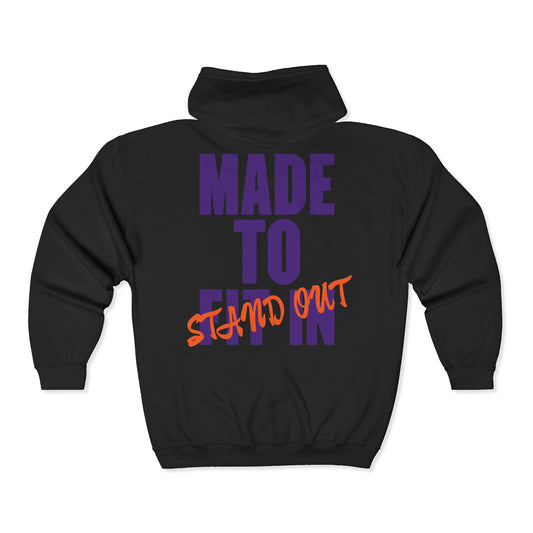 Jt Apparel Made To Stand Out Dual Color (Purple/Orange)Zip Up