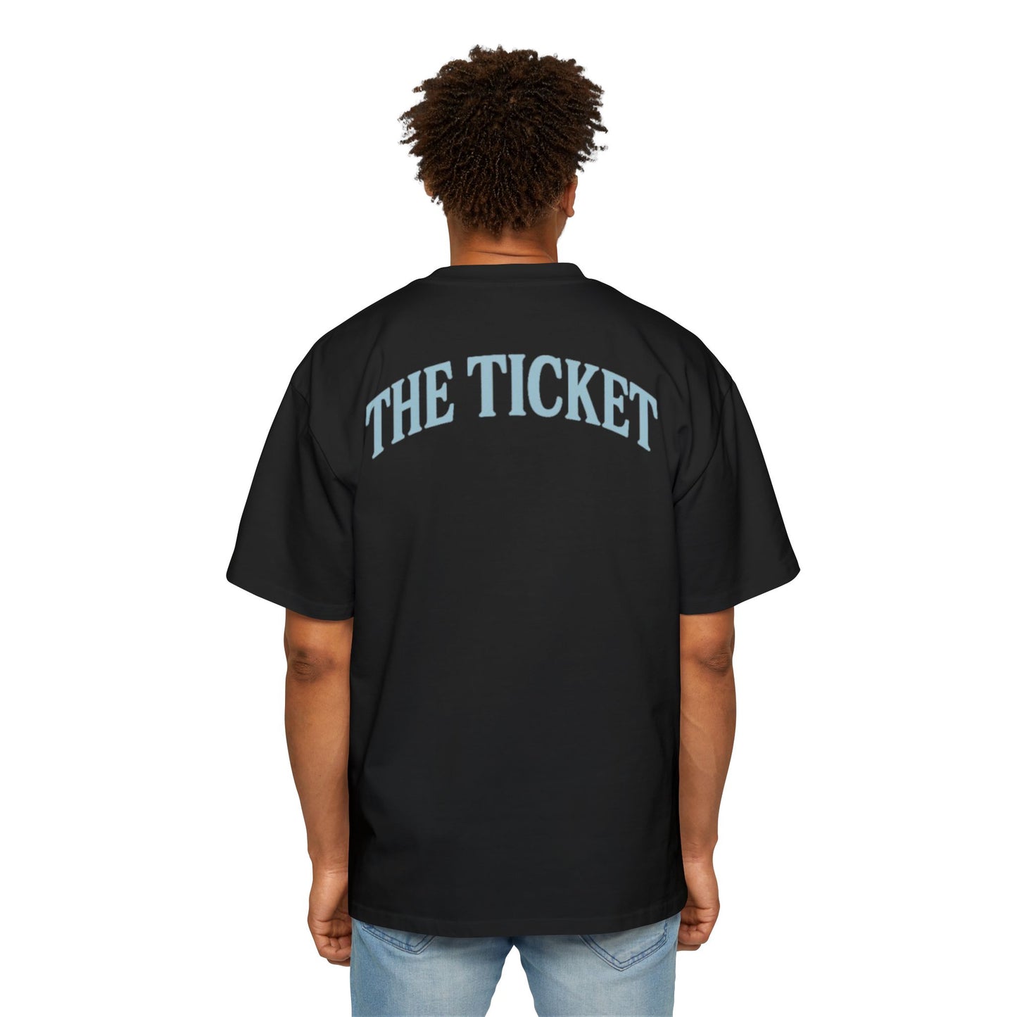 The Ticket Men's Heavy Oversized Tee - Admit One Design, Casual Streetwear, Perfect for Concerts, Event Tickets, Gift for Him