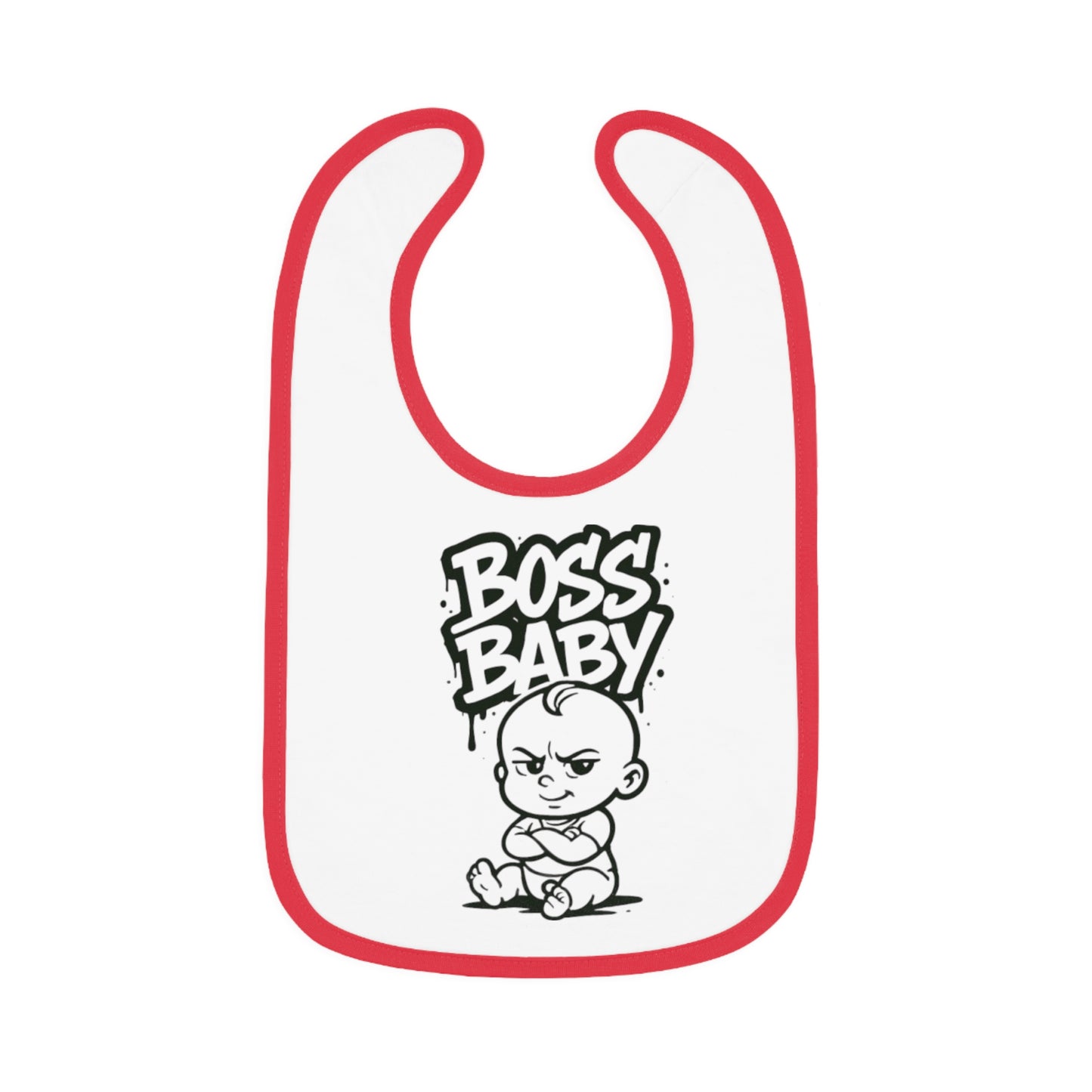 Funny Boss Baby Bib - Contrast Trim Baby Bib for Stylish Infants