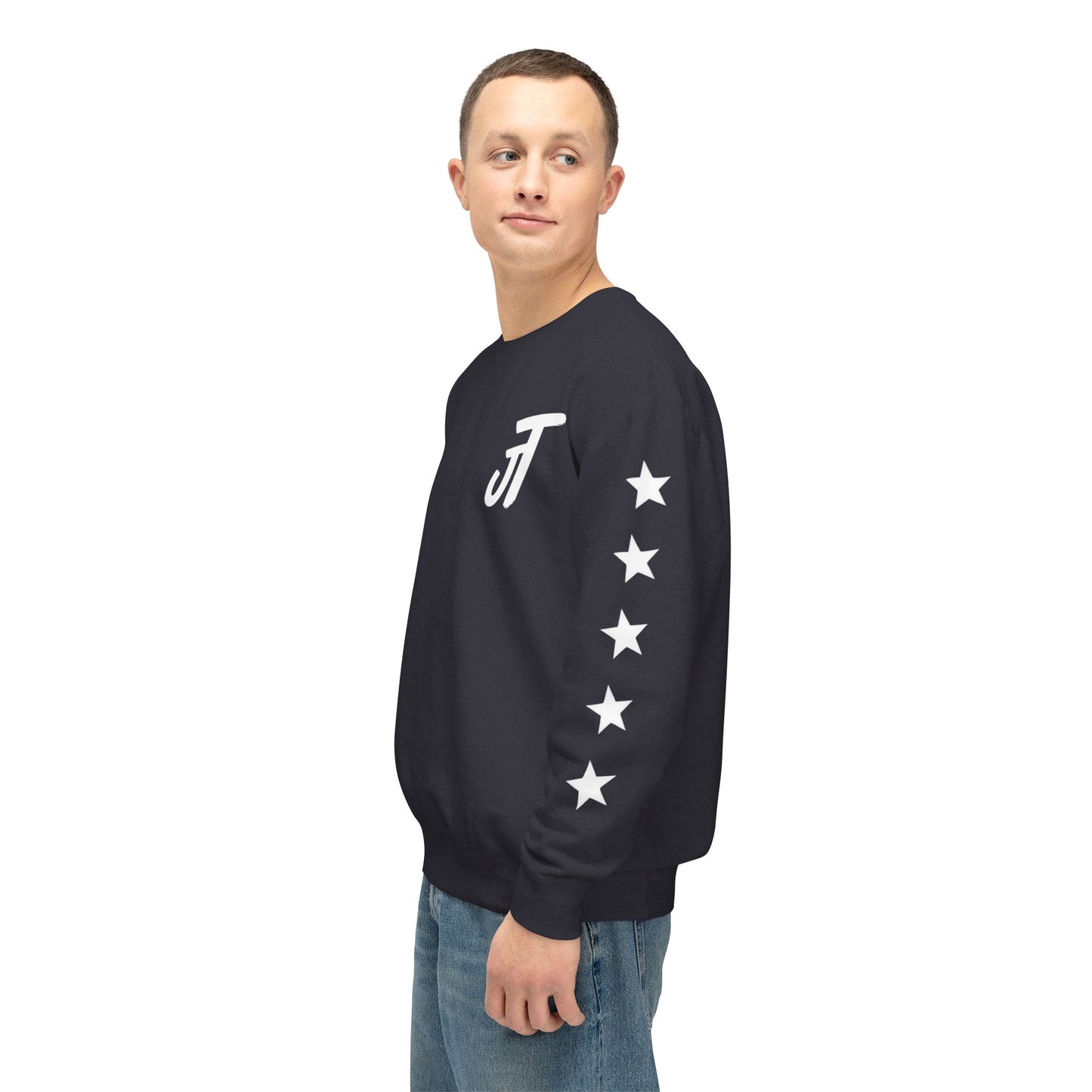 Jt Apparel Star Sleeve Design Crewneck (Black, Light Grey, Dark Grey, Brown)