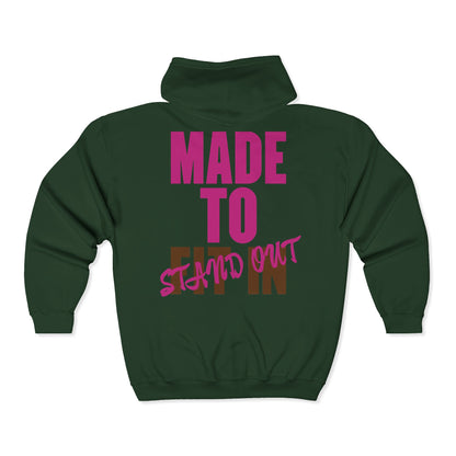 Jt Apparel Made To Stand Out Dual Color (Pink/Brown) Zip Up