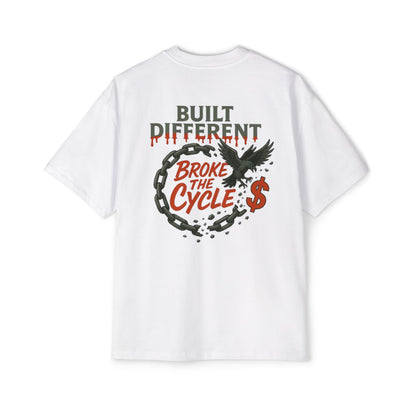 Men's Heavy Oversized Tee - 'Built Different' Break the Cycle Graphic T-Shirt