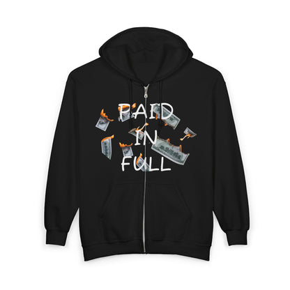 Jt Apparel (Paid In Full) Flaming Money Design Zip Up