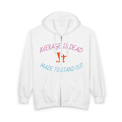 Jt Apparel "Average Is Dead, Made To Stand Out" Multi Color Cross Eyes Emoji Design Zip Up