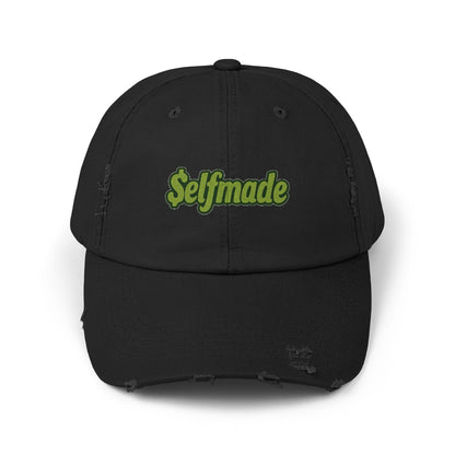 Unisex Distressed Cap - 'SelfMade' Inspirational Hat