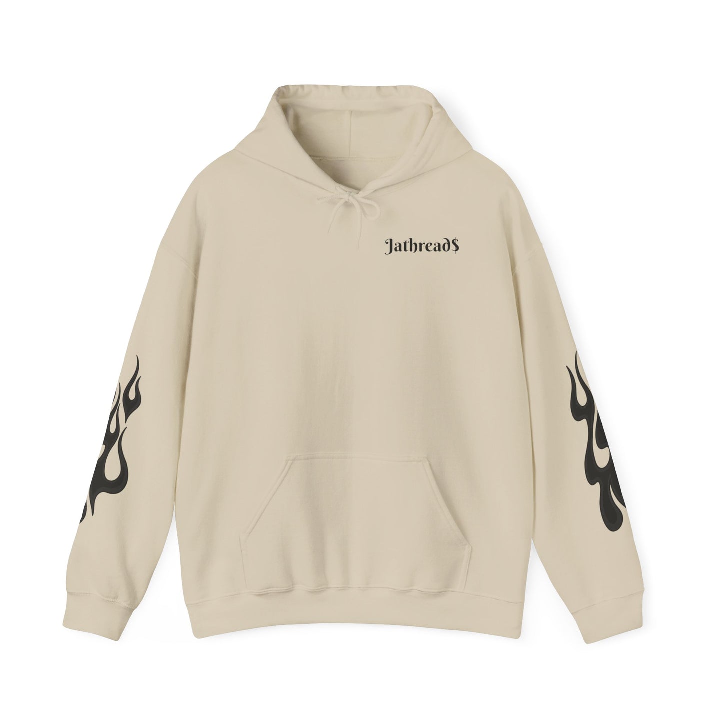 Jathread$ Black Flame Sleeve Pull Over Hoodie