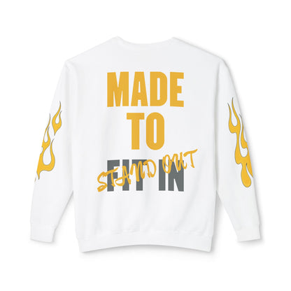 Jt Apparel Made to Stand Out Dual Color Crewneck Sweatshirt (Yellow/Grey)