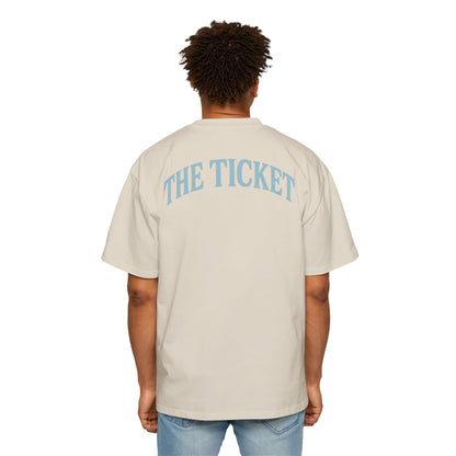The Ticket Men's Heavy Oversized Tee - Admit One Design, Casual Streetwear, Perfect for Concerts, Event Tickets, Gift for Him
