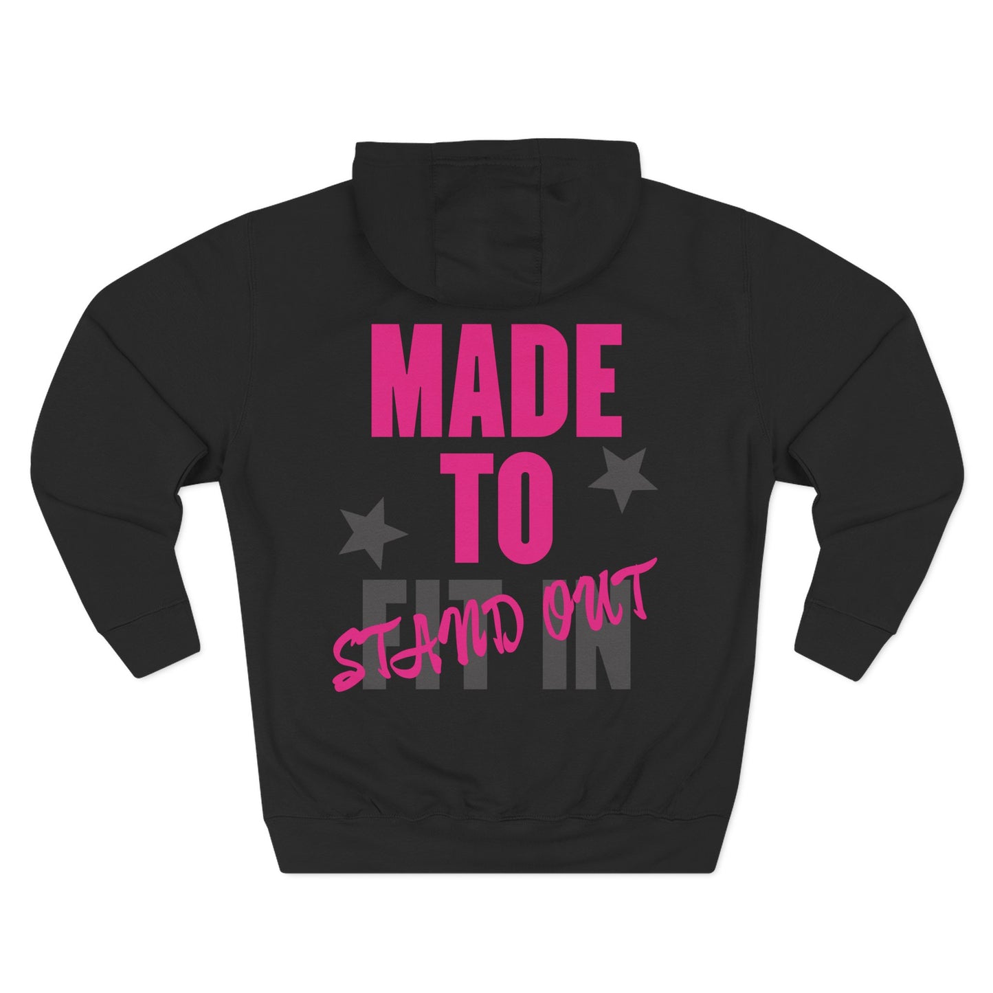 Jt Apparel Black and Electric Pink Made to Stand Out Hoodie