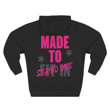 Jt Apparel Black and Electric Pink Made to Stand Out Hoodie