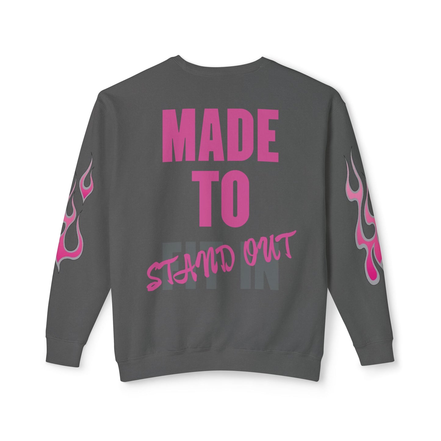 Jt Apparel Made to Stand Out Dual Color Crewneck Sweatshirt (Pink/Grey)