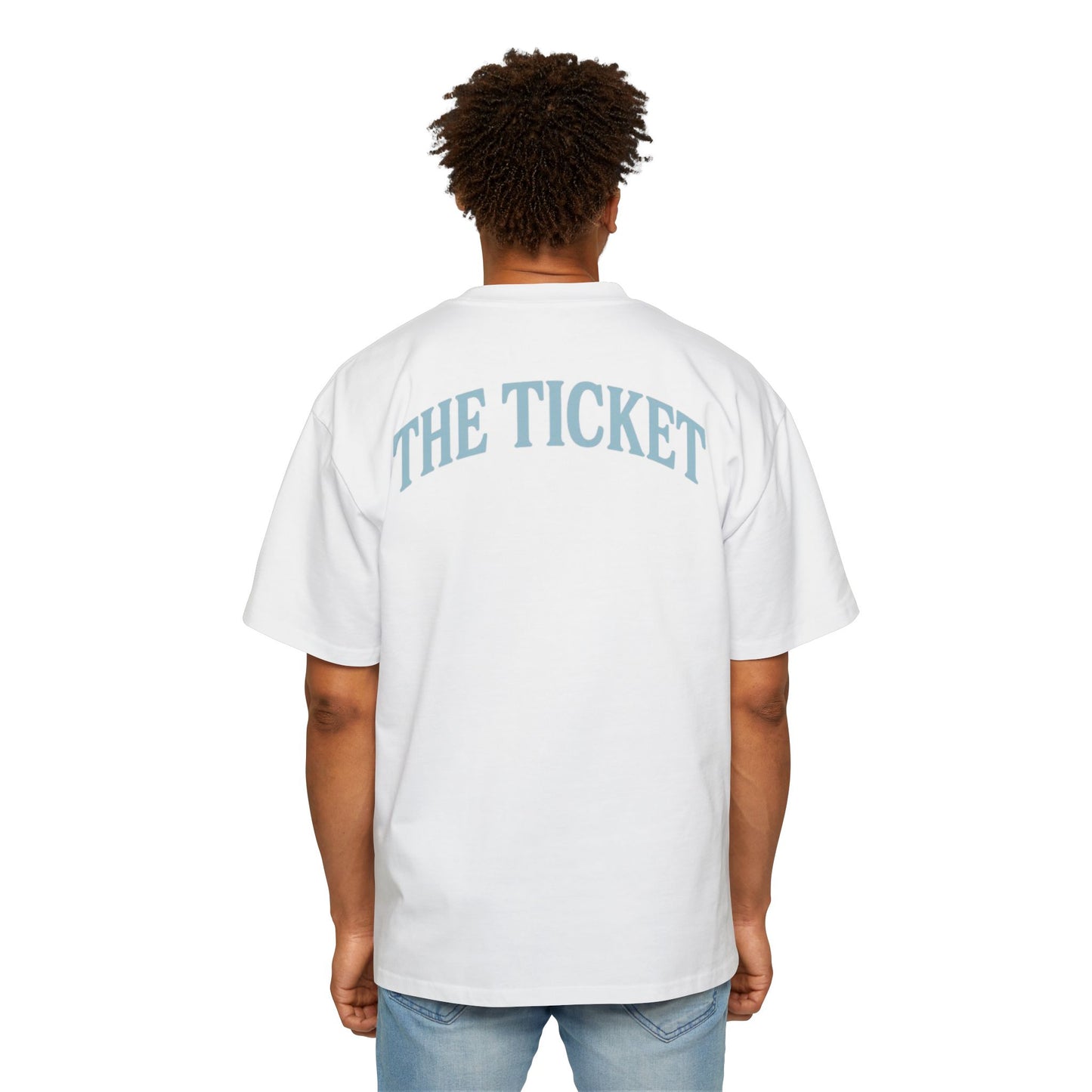 The Ticket Men's Heavy Oversized Tee - Admit One Design, Casual Streetwear, Perfect for Concerts, Event Tickets, Gift for Him