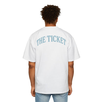 The Ticket Men's Heavy Oversized Tee - Admit One Design, Casual Streetwear, Perfect for Concerts, Event Tickets, Gift for Him