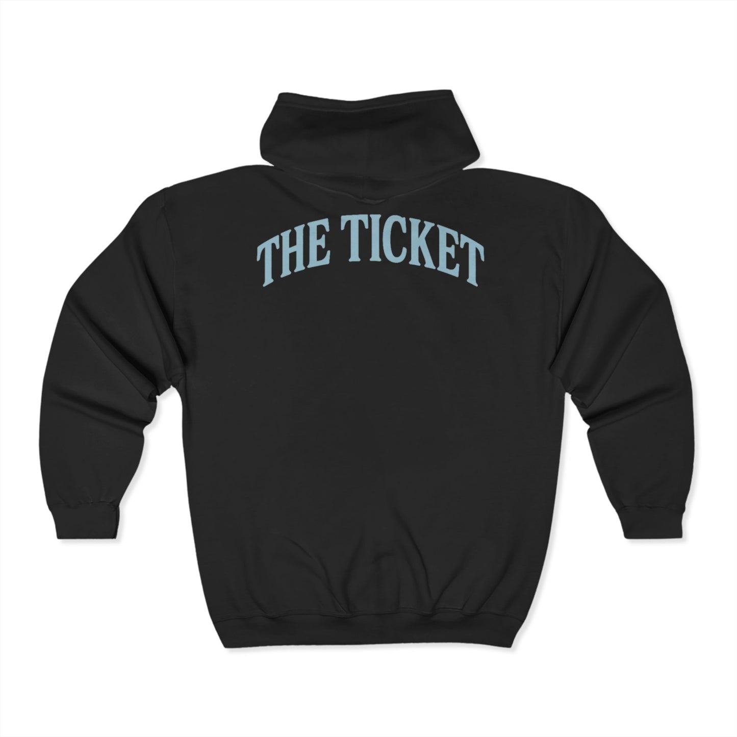 The Ticket Zip Up Hoodie - Admit One Design,  Medium-Heavy Fabric, Concert Hoodie, Gift for Him/Her, Everyday Wear, Casual Outings