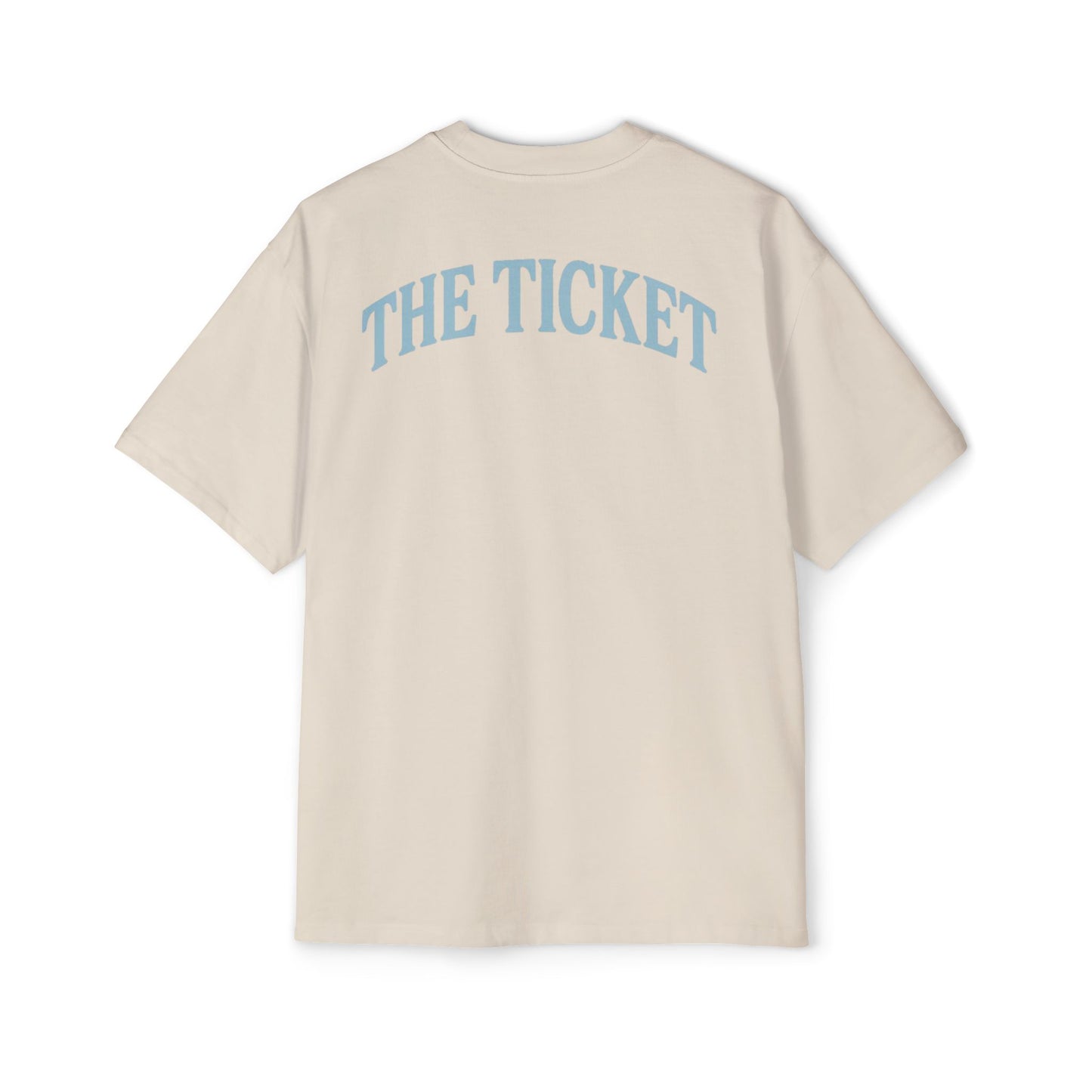 The Ticket Men's Heavy Oversized Tee - Admit One Design, Casual Streetwear, Perfect for Concerts, Event Tickets, Gift for Him