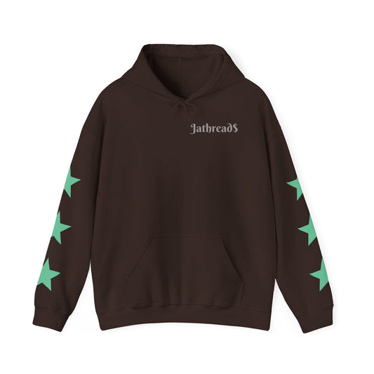 Jathread$ Aqua/Silver Star Sleeve Pull Over Hoodie