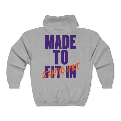 Jt Apparel Made To Stand Out Dual Color (Purple/Orange)Zip Up