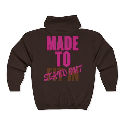 Jt Apparel Made To Stand Out Dual Color (Pink/Brown) Zip Up