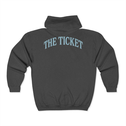 The Ticket Zip Up Hoodie - Admit One Design,  Medium-Heavy Fabric, Concert Hoodie, Gift for Him/Her, Everyday Wear, Casual Outings
