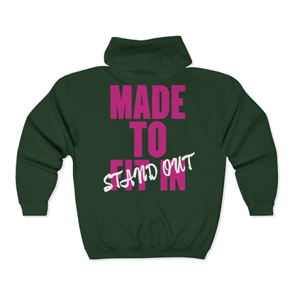 Jt Apparel Made To Stand Out Dual Color (Pink/White)Zip Up