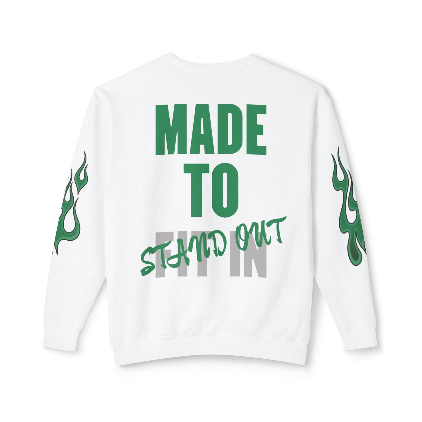 Jt Apparel Made to Stand Out Dual Color Crewneck Sweatshirt (Green/Grey)