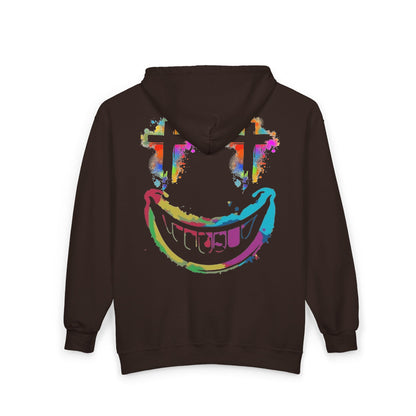 Jt Apparel "Average Is Dead, Made To Stand Out" Multi Color Cross Eyes Emoji Design Zip Up