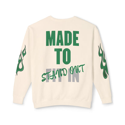 Jt Apparel Made to Stand Out Dual Color Crewneck Sweatshirt (Green/Grey)