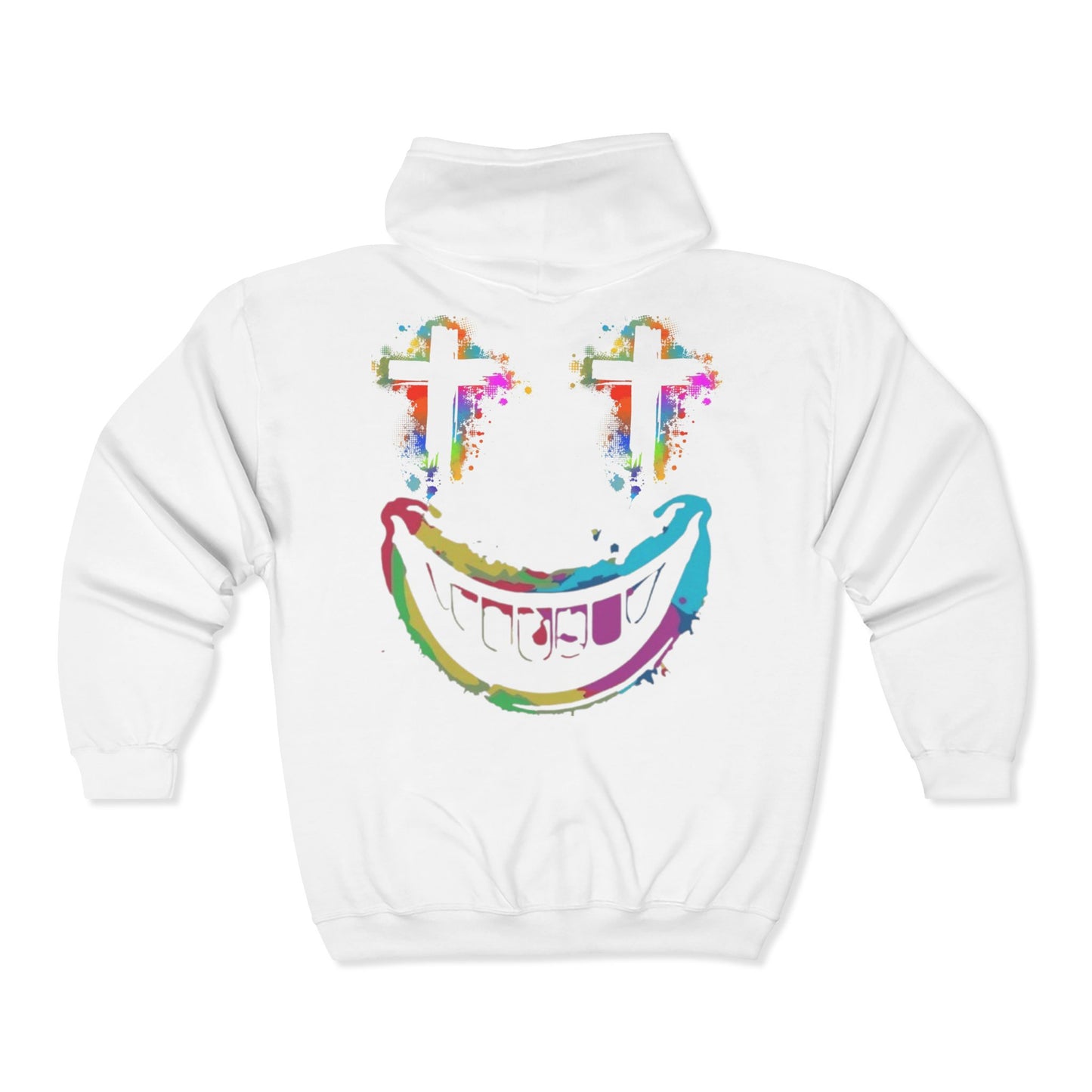 Jt Apparel "Average Is Dead, Made To Stand Out" Multi Color Cross Eyes Emoji Design Zip Up