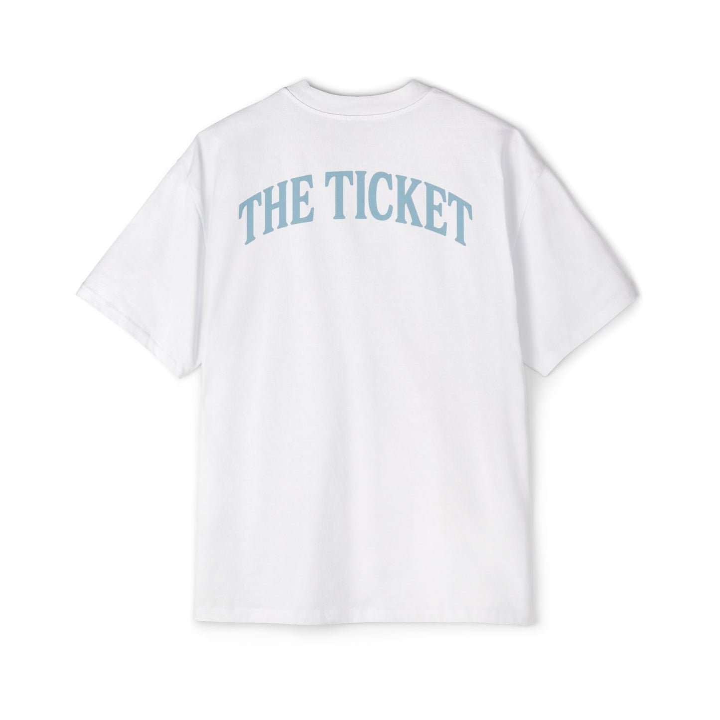 The Ticket Men's Heavy Oversized Tee - Admit One Design, Casual Streetwear, Perfect for Concerts, Event Tickets, Gift for Him