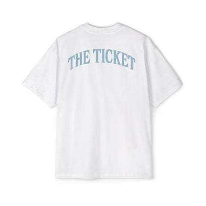 The Ticket Men's Heavy Oversized Tee - Admit One Design, Casual Streetwear, Perfect for Concerts, Event Tickets, Gift for Him