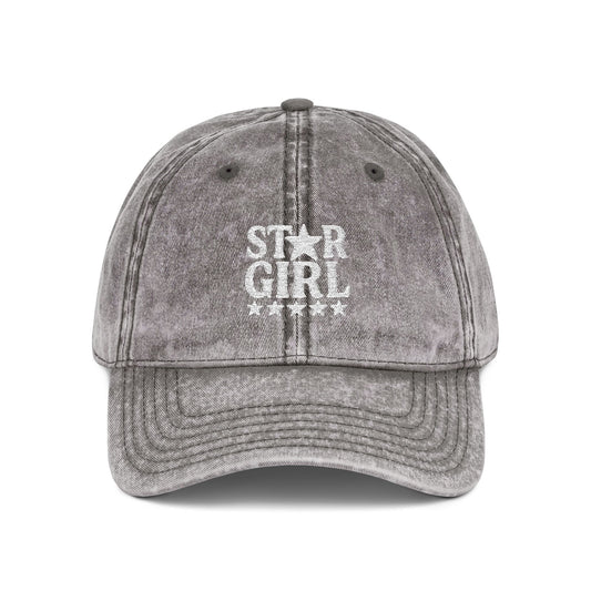 STAR GIRL, 5 STAR Vintage Embroidered Cap - Trendy Star Girl Hat, Casual Style, Gift for Her, Summer Accessory, Vintage Look, Everyday Wear