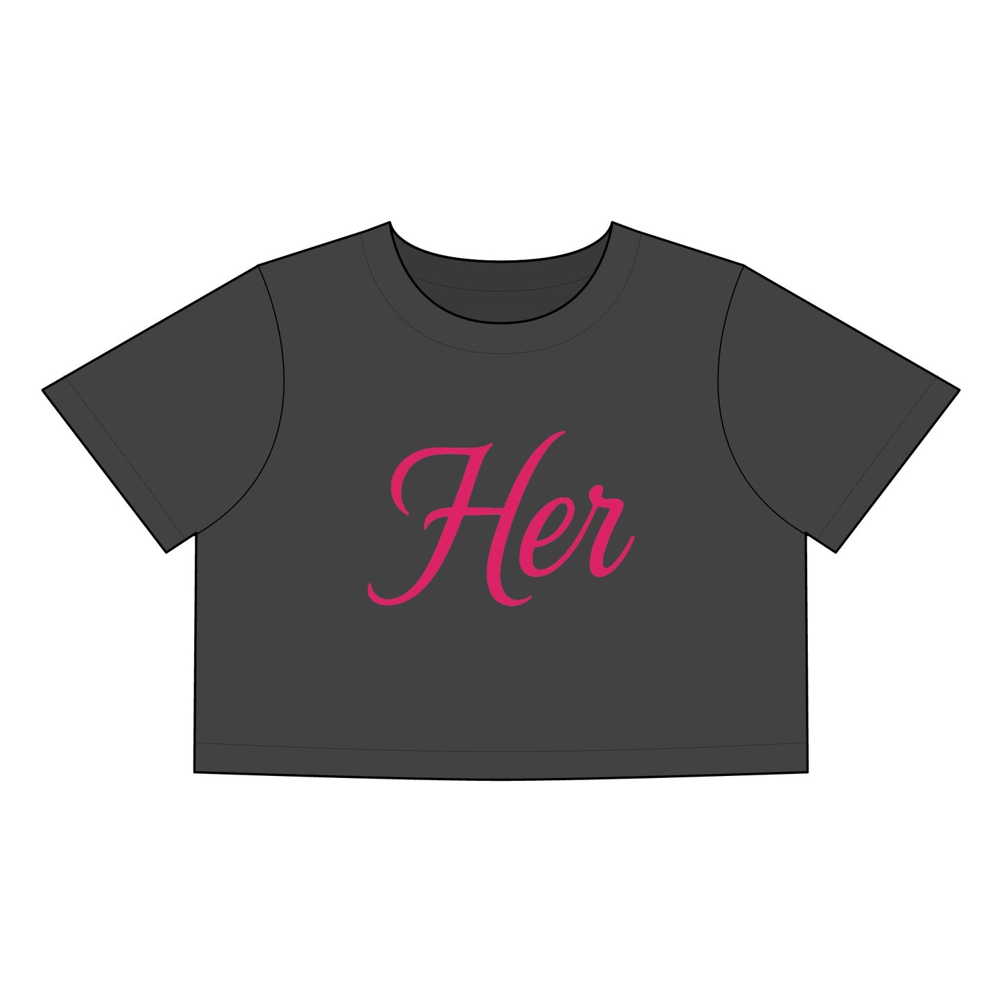 "Her" Heavyweight Relaxed Fit Faded Crop Tee - Stylish Women's Tee, Casual Summer Top, Everyday Wear, Extreme Comfort