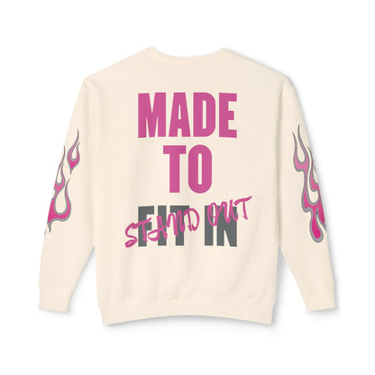 Jt Apparel Made to Stand Out Dual Color Crewneck Sweatshirt (Pink/Grey)