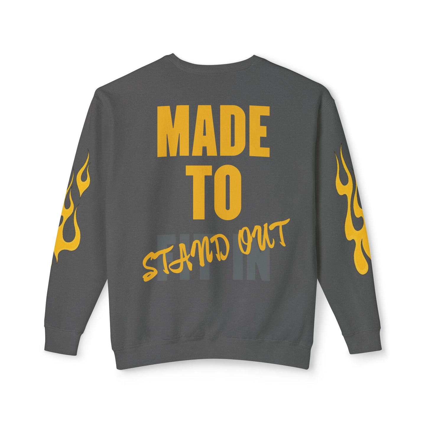 Jt Apparel Made to Stand Out Dual Color Crewneck Sweatshirt (Yellow/Grey)