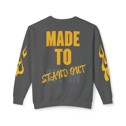 Jt Apparel Made to Stand Out Dual Color Crewneck Sweatshirt (Yellow/Grey)