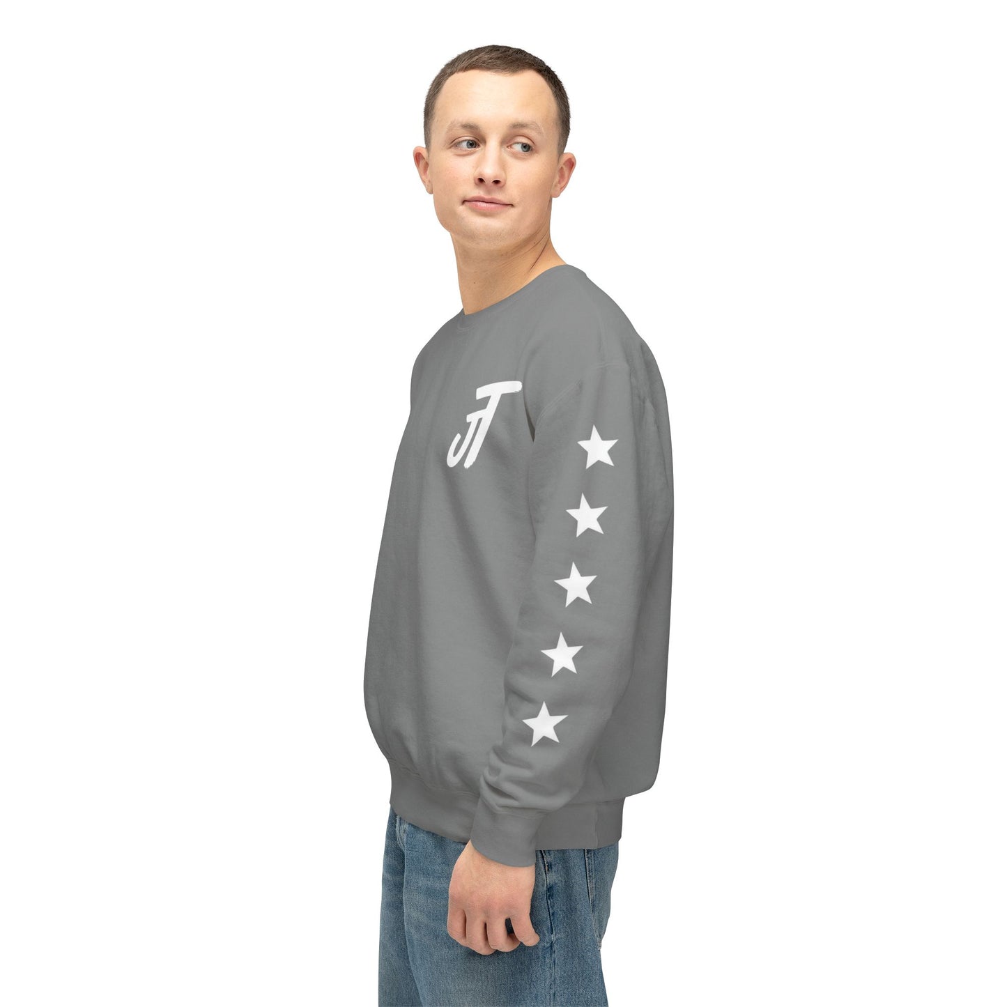 Jt Apparel Star Sleeve Design Crewneck (Black, Light Grey, Dark Grey, Brown)