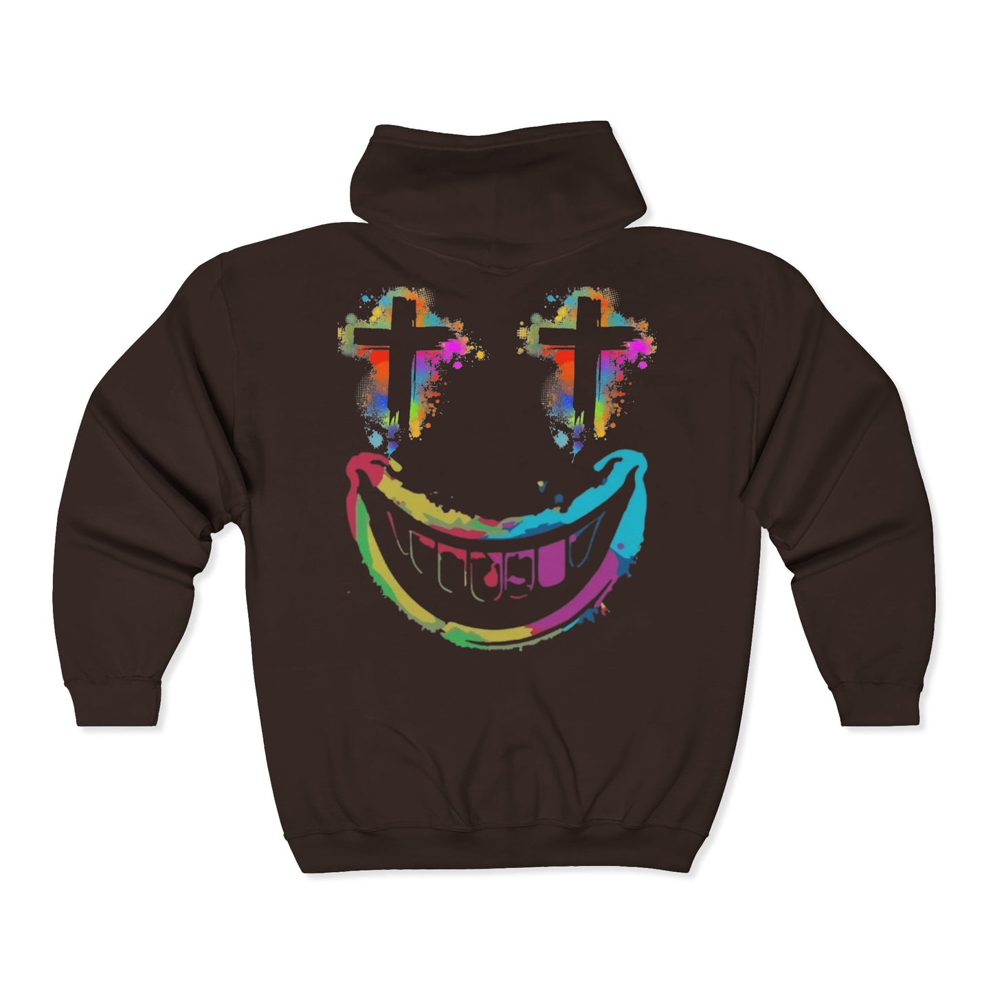 Jt Apparel "Average Is Dead, Made To Stand Out" Multi Color Cross Eyes Emoji Design Zip Up