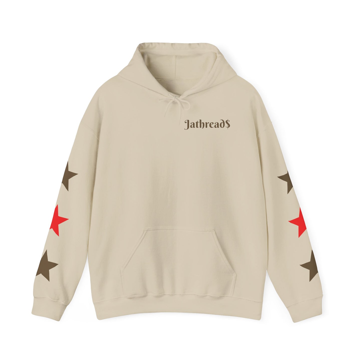 Jathread$ Brown/Red Star Sleeve Pull Over Hoodie