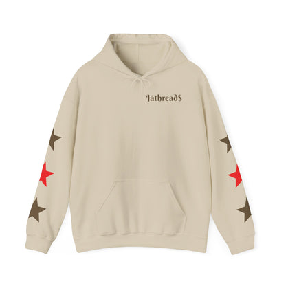Jathread$ Brown/Red Star Sleeve Pull Over Hoodie