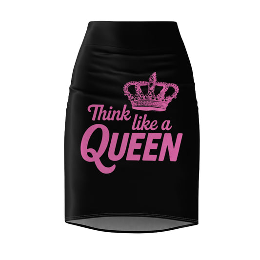 Queen Inspired Women's Pencil Skirt - 'Think Like a Queen' Design