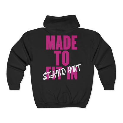 Jt Apparel Made To Stand Out Dual Color (Pink/White)Zip Up