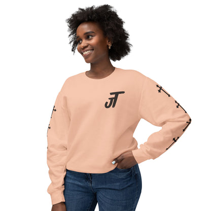 Jt Apparel Cross Sleeve Design Crewneck (Ivory, Peachy, Chalky Mint, Hydrangea, Neon Violet)