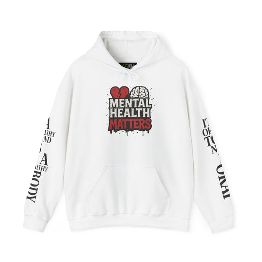 MENTAL HEALTH MATTERS (Quotes on Sleeves)Unisex Heavy Blend™ Hooded Sweatshirt